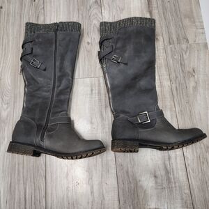 Justfab Kala Tall Gray Boots Woman's Size 7